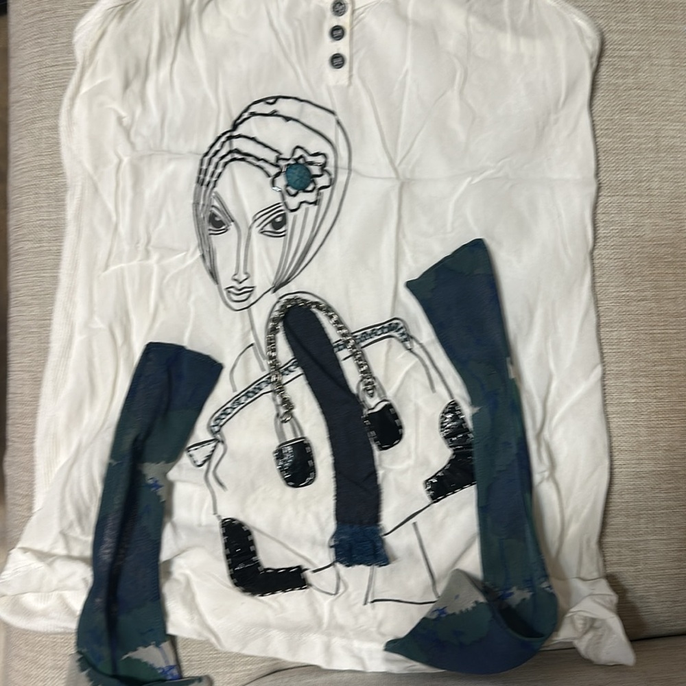 NWOT ROBERTA BIAGI WOMEN TOP With Details size L made in Italy - Picture 9 of 10